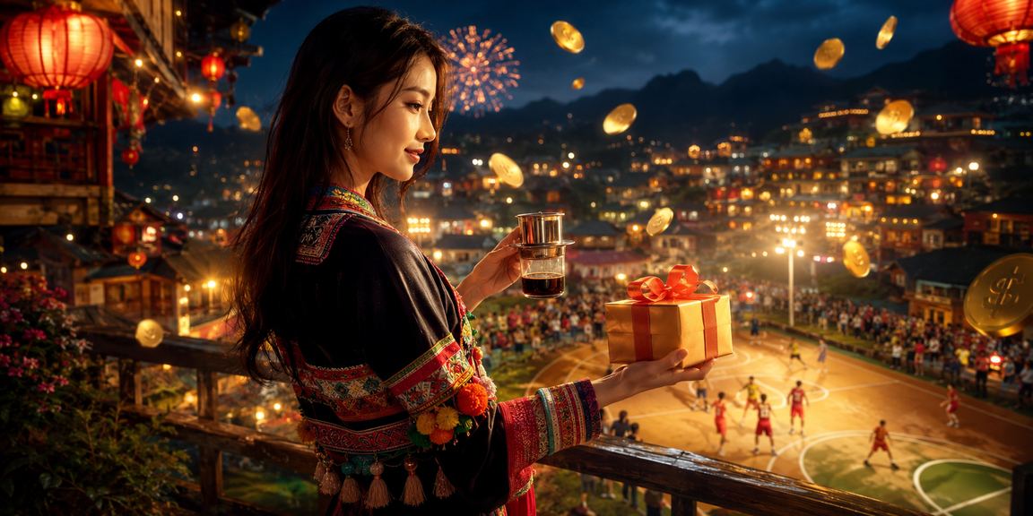 Người dùng Sa Pa ngồi trong quán cà phê đặt cược bóng rổ trực tuyến qua điện thoại giữa núi rừng Tây Bắc