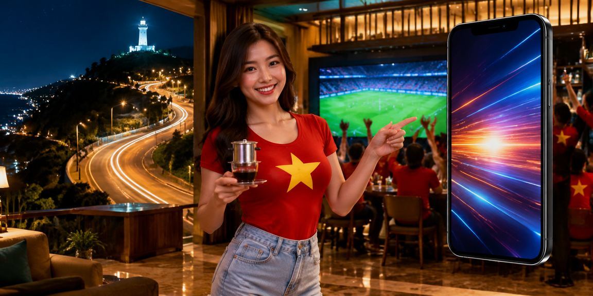 Người dùng chơi casino mobile bên tách cà phê tại Vũng Tàu nhìn ra biển